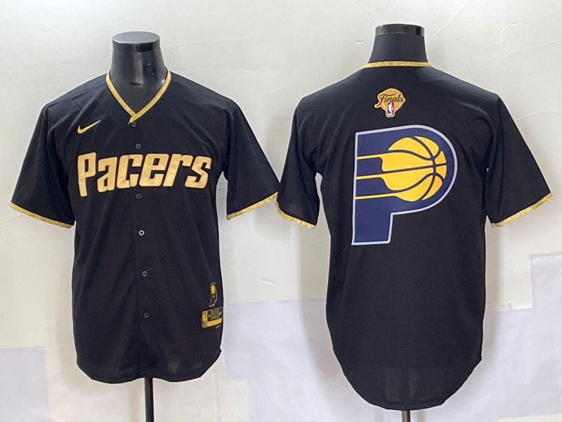 Men 2025 Indiana Pacers Blank Black Joint Name NBA Jersey style 11